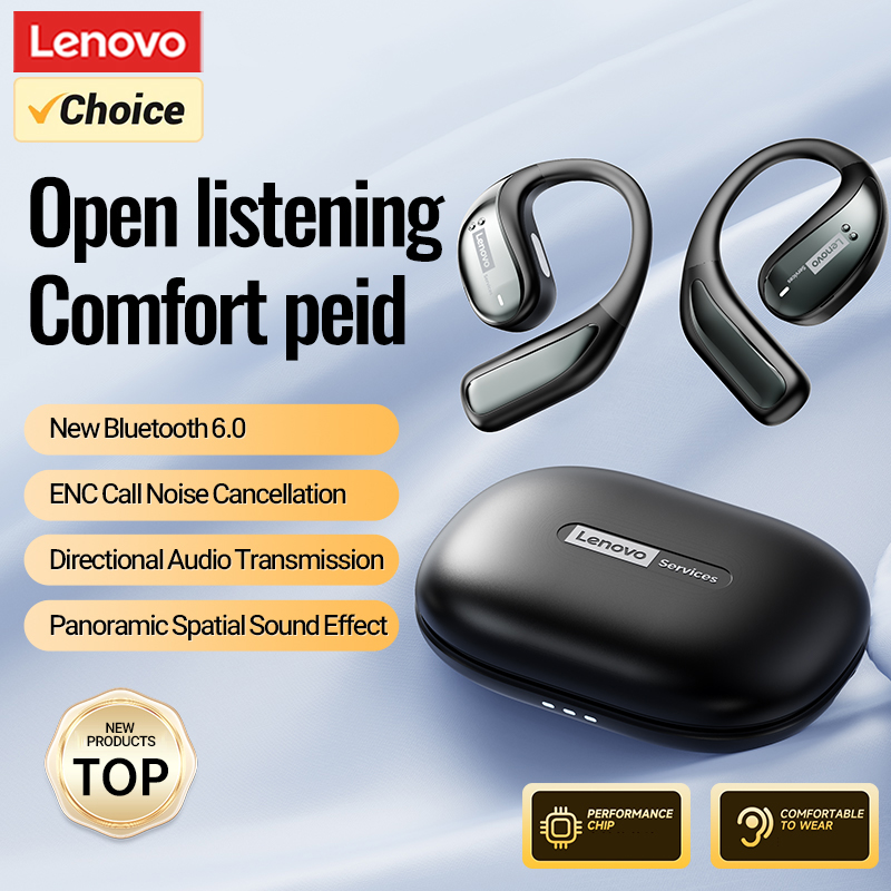 Sports Earphone Hook - เลอโนโว LE505 OWS หูฟังไร้สายแบบเกี่ยวหูความหน่วงต่ำที่เสถียรบลูทูธ 6.0 หูฟังอายุการใช้งานแบตเตอรี่ยาวนานเพลงหูฟังกันน้ำ