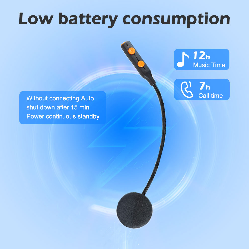 Bluetooth Headset On Ear - คิโฮสชุดหูฟังติดหมวกกันน็อคมอเตอร์ไซค์แบบหูเดียวบลูทูธ 5.3 ลำโพงแฮนด์ฟรีกันน้ำหูฟังไร้สาย
