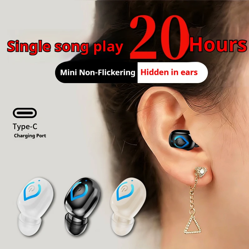 Bluetooth Headset On Ear - หูฟังบลูทูธไร้สายขนาดเล็กพร้อมไมโครโฟนหูฟังชนิดใส่ในหูแบบแฮนด์ฟรีชุดหูฟังตัดเสียงรบกวนสำหรับการขับรถเกม