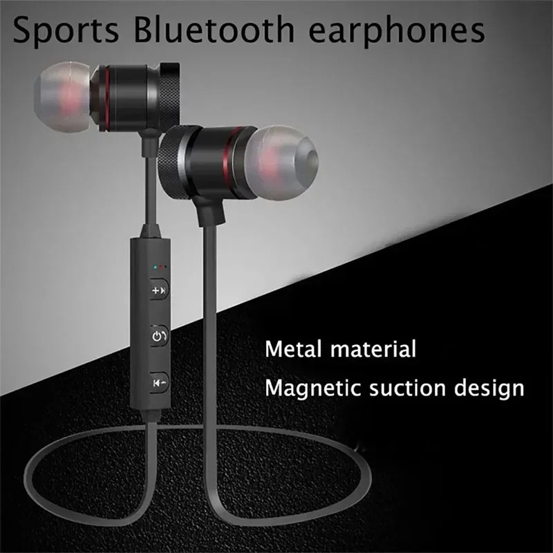 Bluetooth Headset On Ear - หูฟังบลูทูธไร้สายแบบคล้องคอ 1-4 ชิ้น พร้อมไมโครโฟน แบตเตอรี่ใช้งานได้นาน หูฟังอินเอียร์สำหรับการออกกำลังกาย