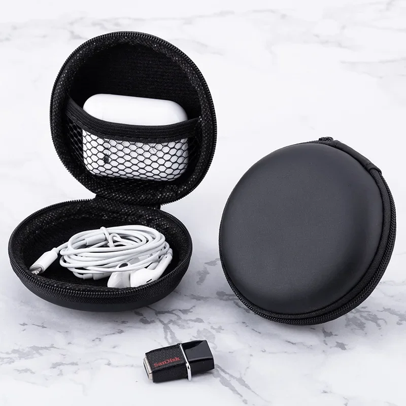 Headphone Case Hard - กล่องเก็บหูฟัง PU มินิ กระเป๋าแข็งสำหรับใส่หูฟัง อุปกรณ์เสริมหูฟัง หูฟังไร้สาย