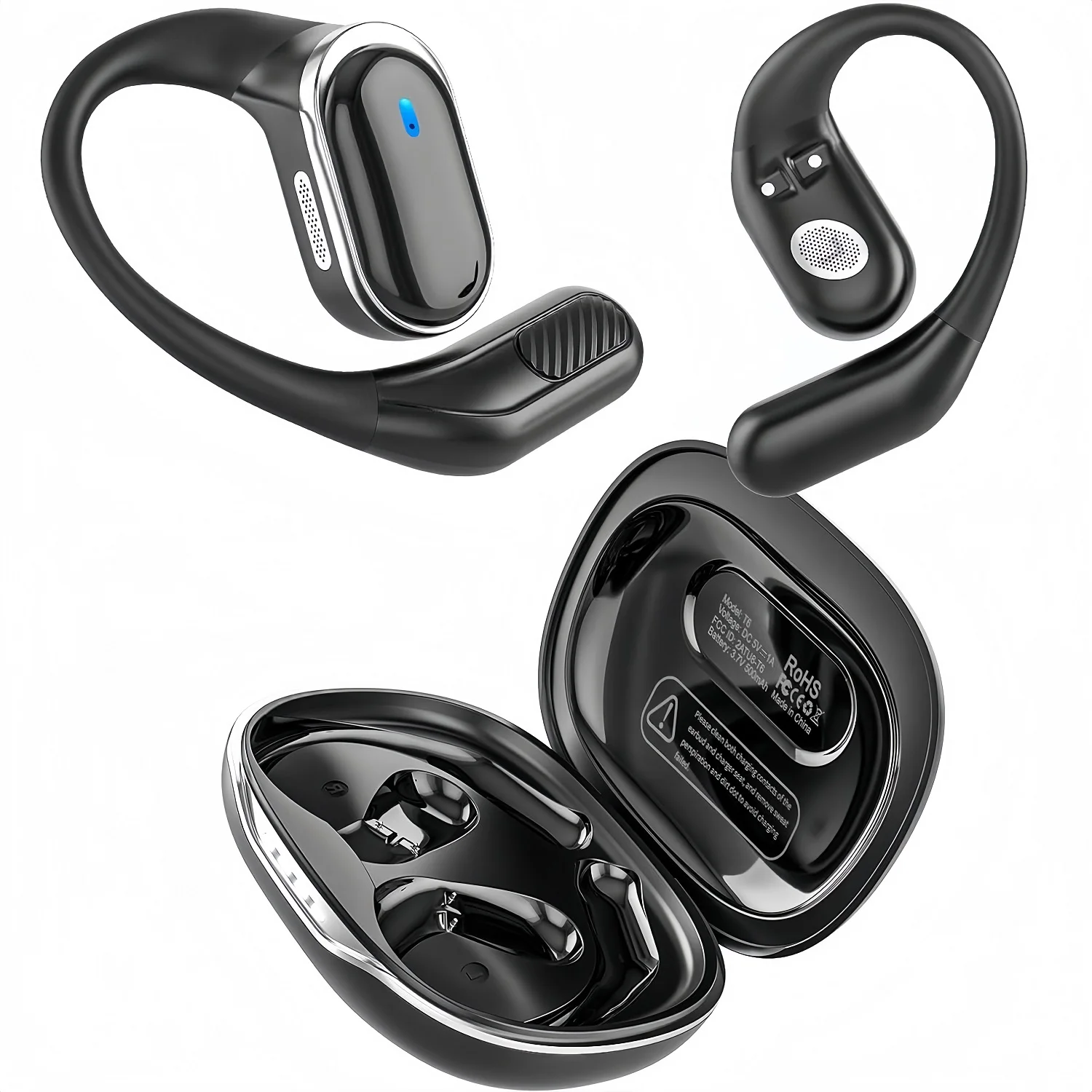 Sports Earphone Hook - หูฟังบลูทูธไร้สายพร้อมไมโครโฟน หูฟังแบบคล้องหู ระบบนำเสียงผ่านอากาศ ตัดเสียงรบกวน สำหรับ Xiaomi