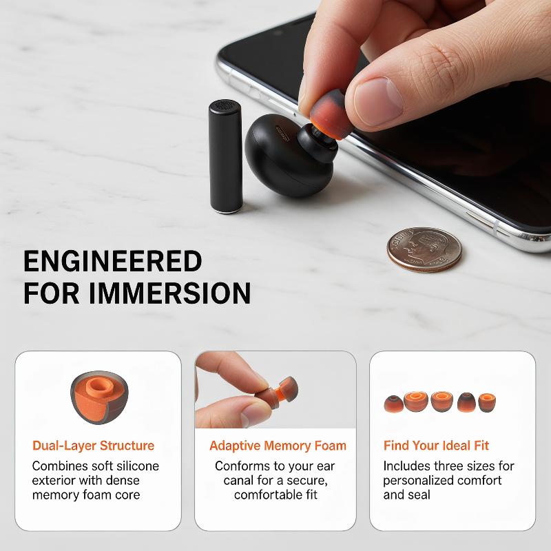 ❤️   2PCS เมมโมรี่โฟมหูฟังซิลิ - Earphone Foam Tip บทวิจารณ์และราคา
